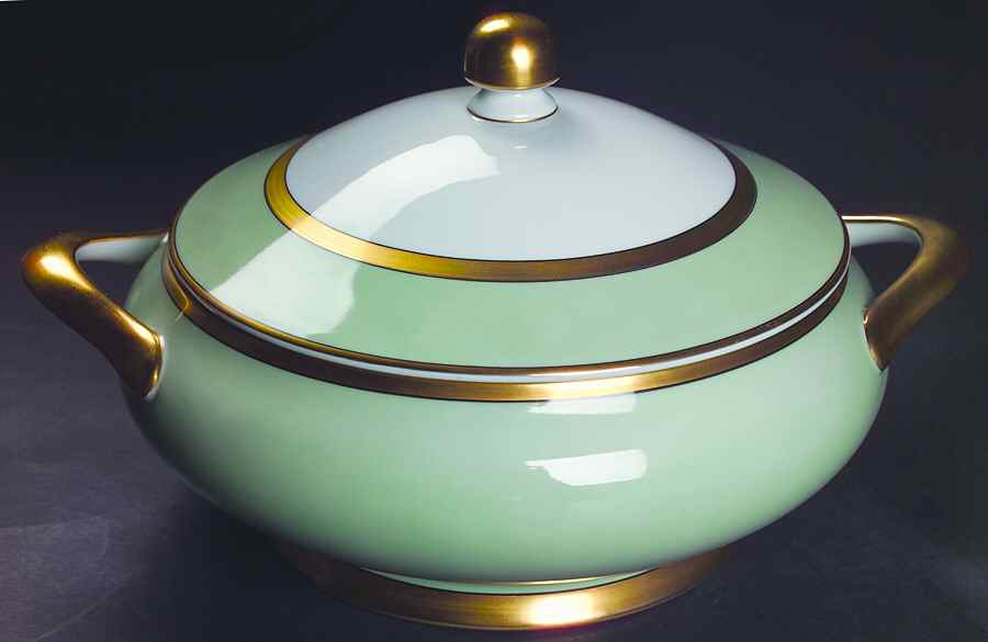 Renaissance Mint Green Round Covered Vegetable by Fitz & Floyd-1