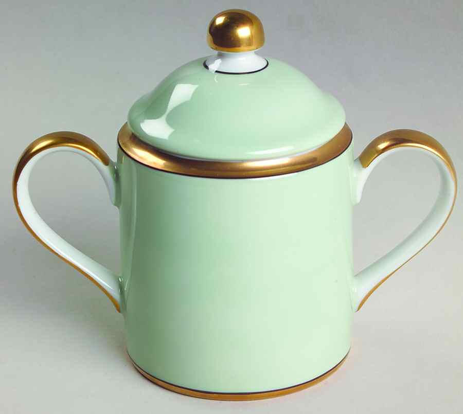 Renaissance Mint Green Sugar Bowl & Lid by Fitz & Floyd-1