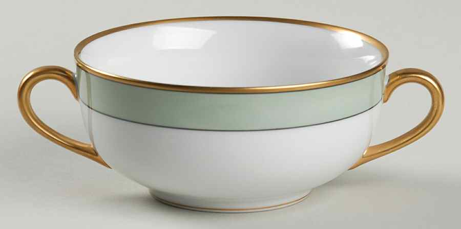 Renaissance Mint Green Flat Cream Soup Bowl by Fitz & Floyd-1