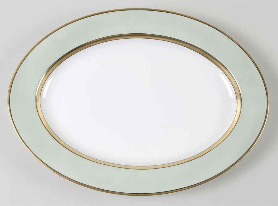 Renaissance Mint Green 14" Oval Serving Platter by Fitz & Floyd-1