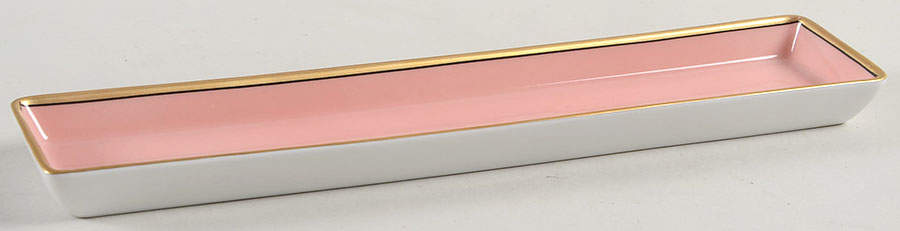 Renaissance Peach (Wide Gold Verge Line) Pen Tray by Fitz & Floyd-1