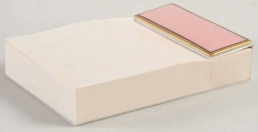 Renaissance Peach (Wide Gold Verge Line) Notepad Holder by Fitz & Floyd-1