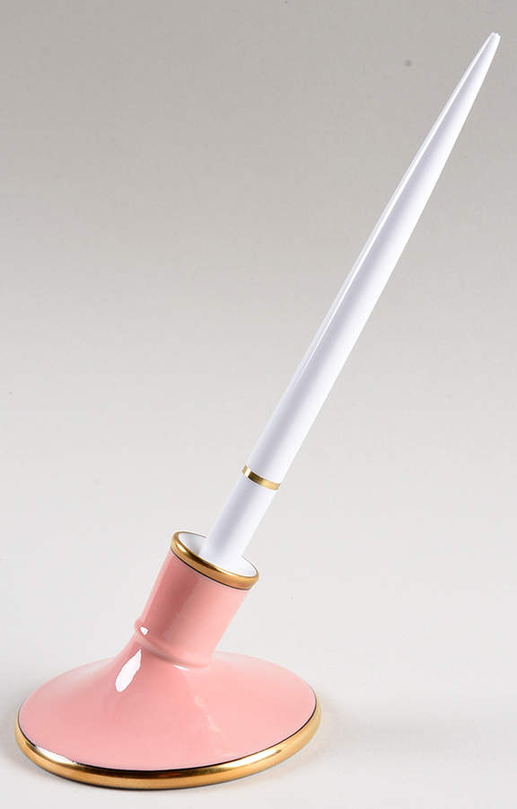 Renaissance Peach (Wide Gold Verge Line) Pen Holder by Fitz & Floyd-1
