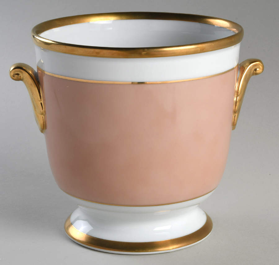 Renaissance Peach (Wide Gold Verge Line) 5" Cachepot by Fitz & Floyd-1