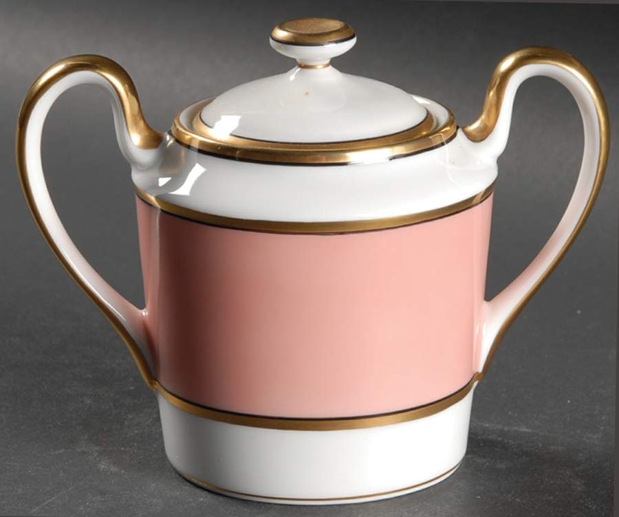 Renaissance Peach (Wide Gold Verge Line) Sugar Bowl & Lid by Fitz & Floyd-1