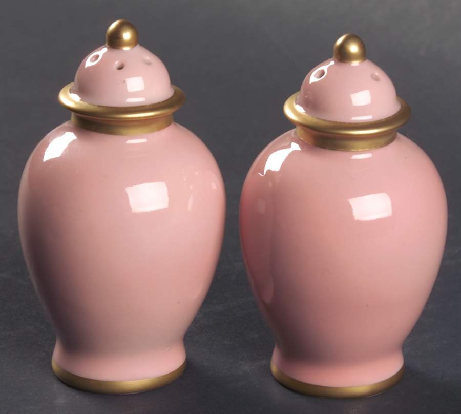 Renaissance Peach (Wide Gold Verge Line) Salt & Pepper Set by Fitz & Floyd-1