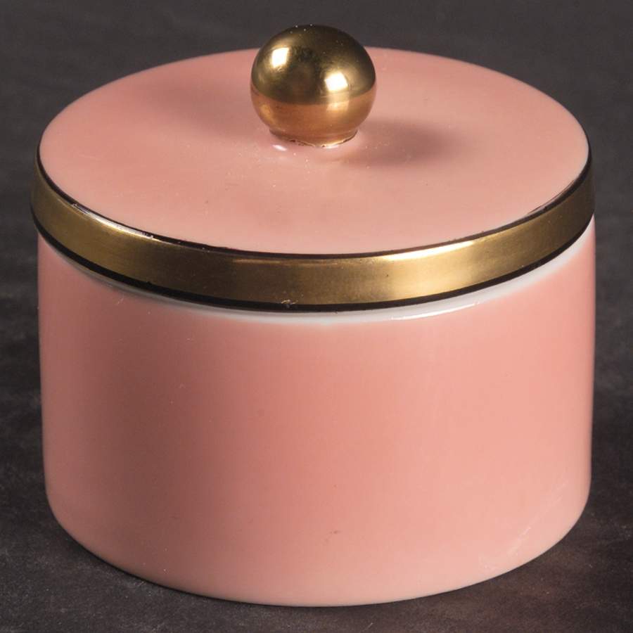 Renaissance Peach (Wide Gold Verge Line) Round Box & Lid by Fitz & Floyd-1
