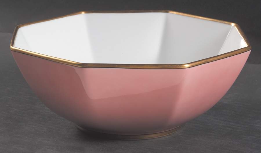 Renaissance Peach (Wide Gold Verge Line) 9" Octagonal Vegetable Bowl by Fitz & Floyd-1