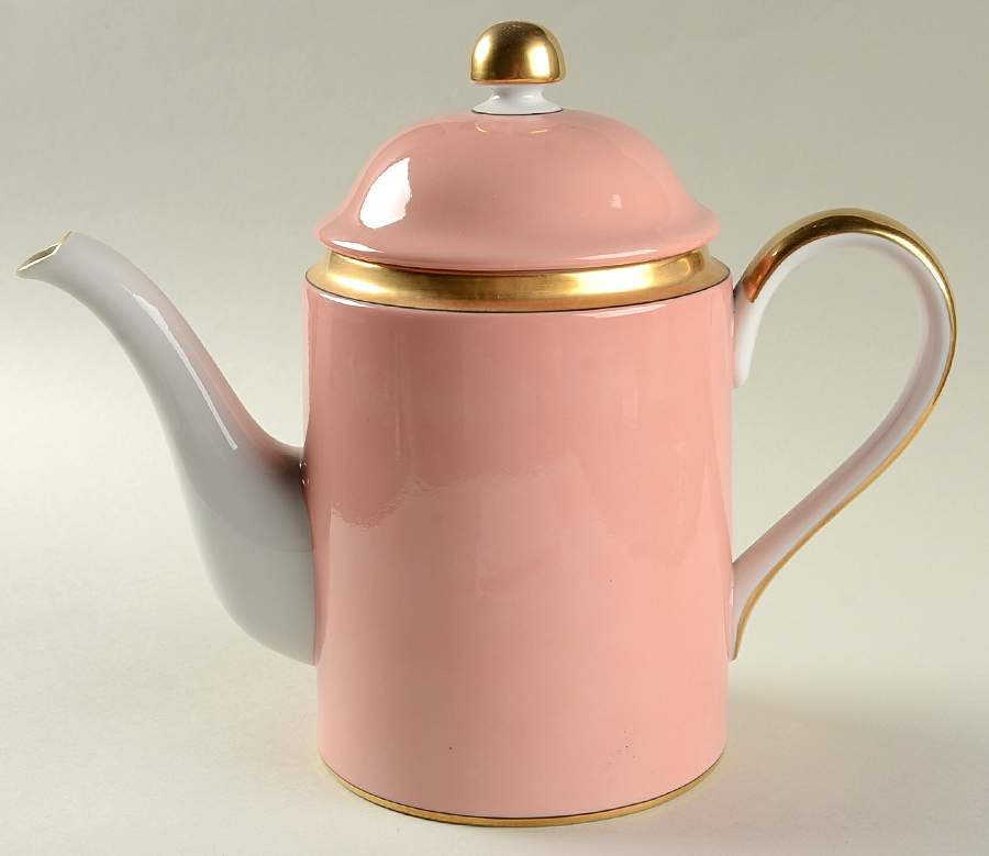 Renaissance Peach (Wide Gold Verge Line) Coffee Pot & Lid by Fitz & Floyd-1