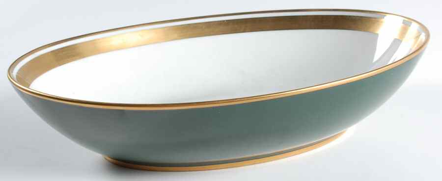 Renaissance Teal Green 10" Oval Vegetable Bowl by Fitz & Floyd-1