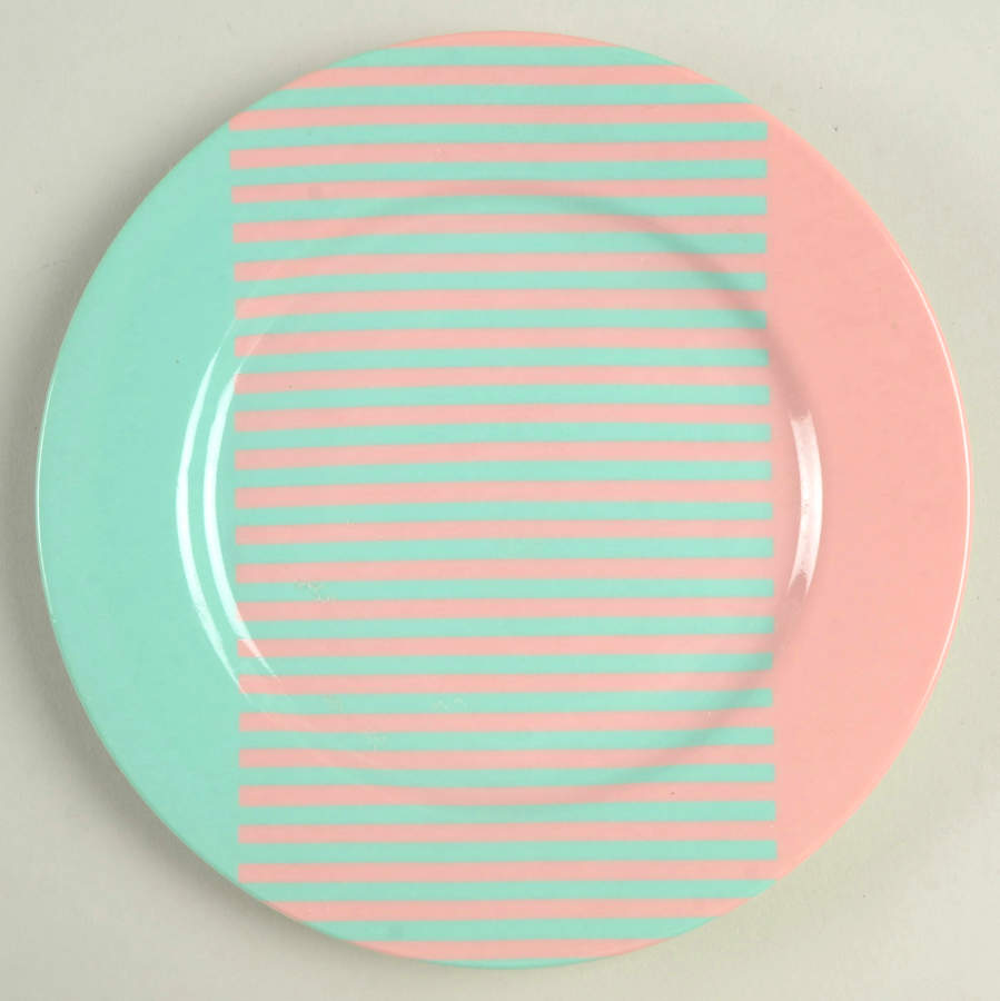 Reprise Peach Coral and Turquoise Bread & Butter Plate by Fitz & Floyd-1