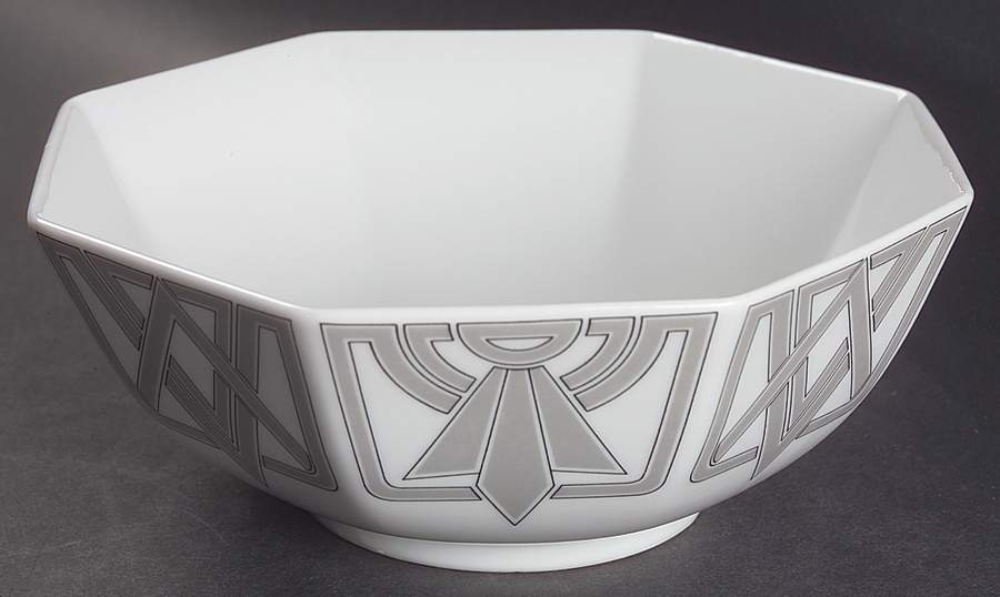 The Ritz Grey 8" Octagonal Vegetable Bowl by Fitz & Floyd-1