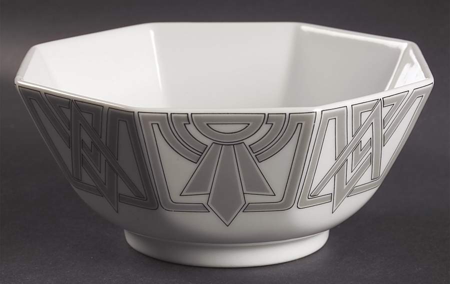 The Ritz Grey 6" Octagonal Vegetable Bowl by Fitz & Floyd-1