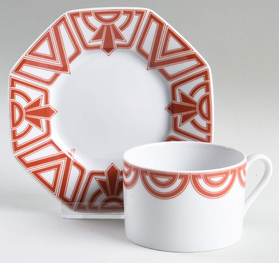 The Ritz Red Terra Cotta Flat Cup & Saucer Set by Fitz & Floyd-1