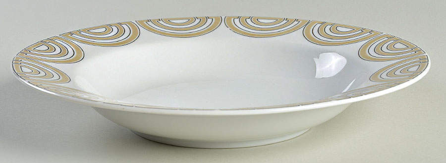 The Ritz Taupe Rim Soup Bowl by Fitz & Floyd-1