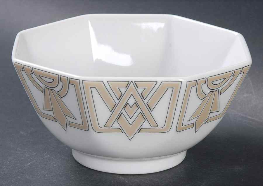 The Ritz Taupe 5" Octagonal Vegetable Bowl by Fitz & Floyd-1