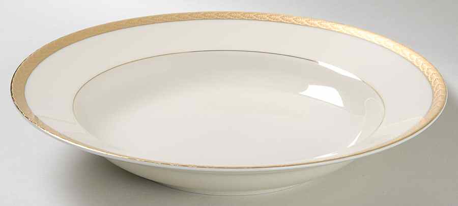 Roanoke (Gold) Large Rim Soup Bowl by Fitz & Floyd-1