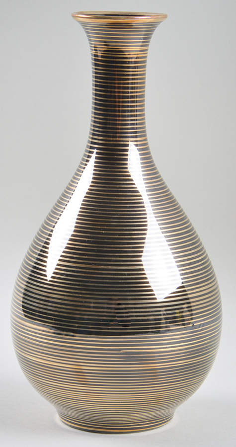 Rondelle Black 9" Vase by Fitz & Floyd-1