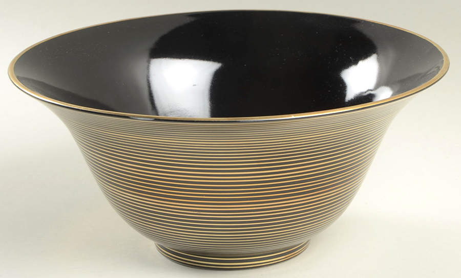 Rondelle Black 9" Round Vegetable Bowl by Fitz & Floyd-1