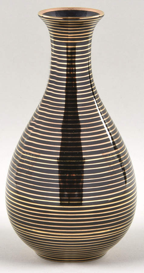 Rondelle Black 6" Bud Vase by Fitz & Floyd-1