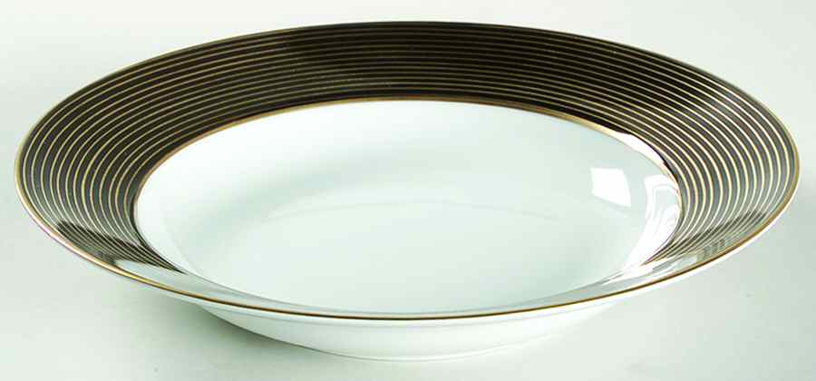 Rondelle Black Large Rim Soup Bowl by Fitz & Floyd-1