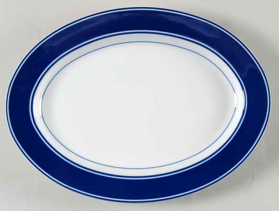 Rondelet Blue 14" Oval Serving Platter by Fitz & Floyd-1