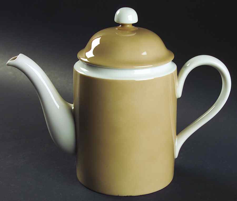 Rondelet Fawn Brown Coffee Pot & Lid by Fitz & Floyd-1