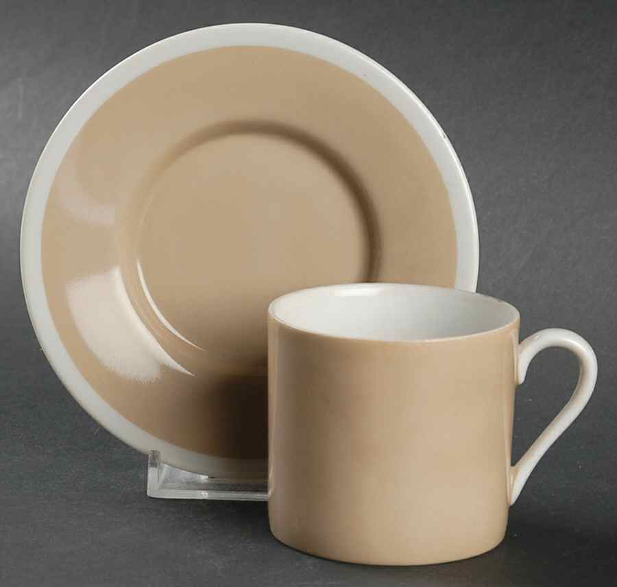 Rondelet Fawn Brown Flat Demitasse Cup & Saucer Set by Fitz & Floyd-1