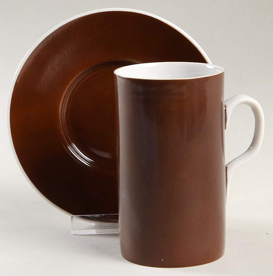 Rondelet Dark Brown (White Background) Irish Coffee Cup and Saucer Set by Fitz & Floyd-1