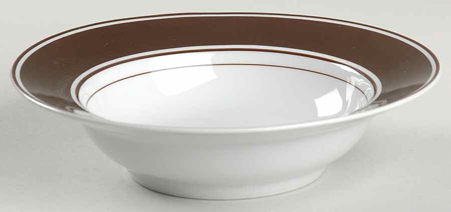 Rondelet Dark Brown (White Background) Rim Cereal Bowl by Fitz & Floyd-1