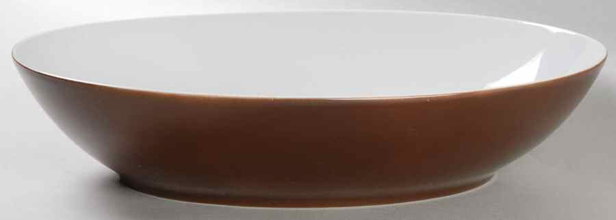 Rondelet Dark Brown (White Background) 10" Oval Vegetable Bowl by Fitz & Floyd-1