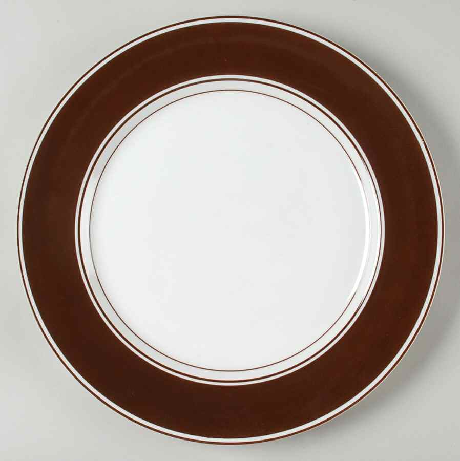 Rondelet Dark Brown (White Background) Service Plate (Charger) by Fitz & Floyd-1