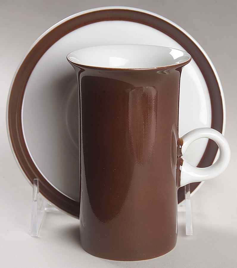 Rondelet Dark Brown (White Background) Irish Coffee Cup and Saucer Set by Fitz & Floyd-1