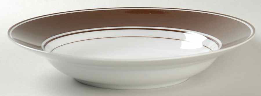 Rondelet Dark Brown (White Background) Large Rim Soup Bowl by Fitz & Floyd-1