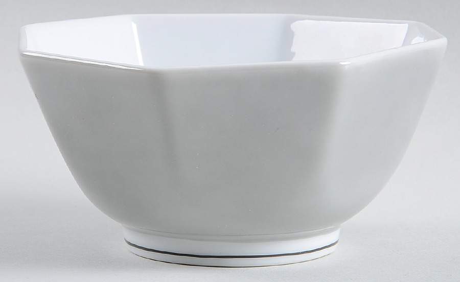 Rondelet Grey 5" Octagonal Vegetable Bowl by Fitz & Floyd-1