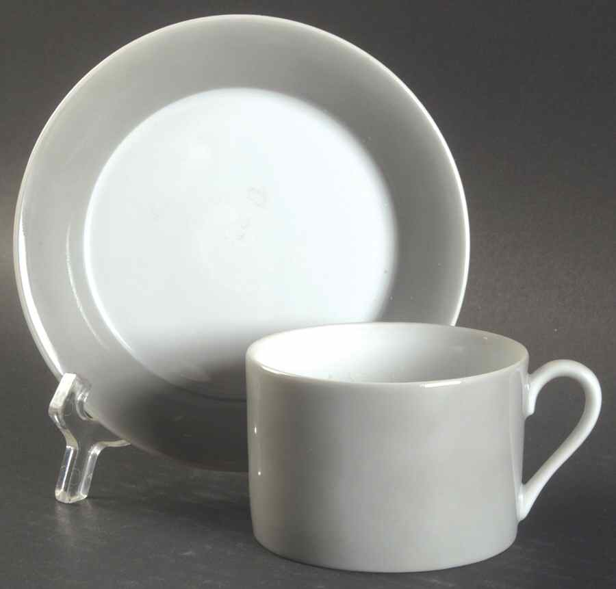 Rondelet Grey Flat Cup & Saucer Set by Fitz & Floyd-1