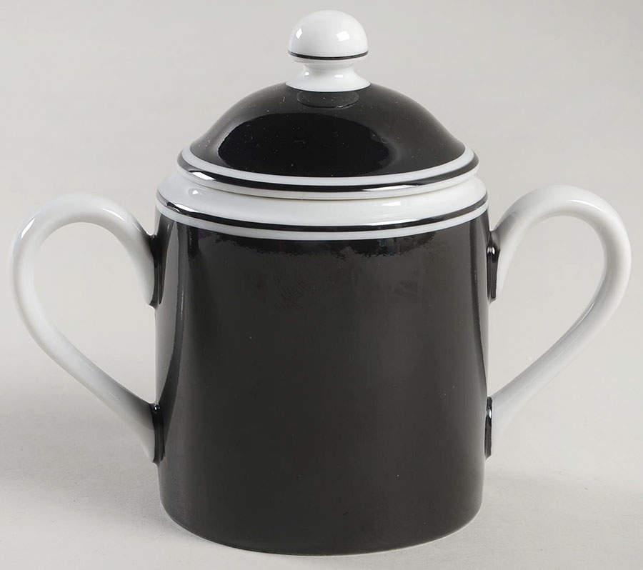 Rondelet Noir Sugar Bowl & Lid by Fitz & Floyd-1
