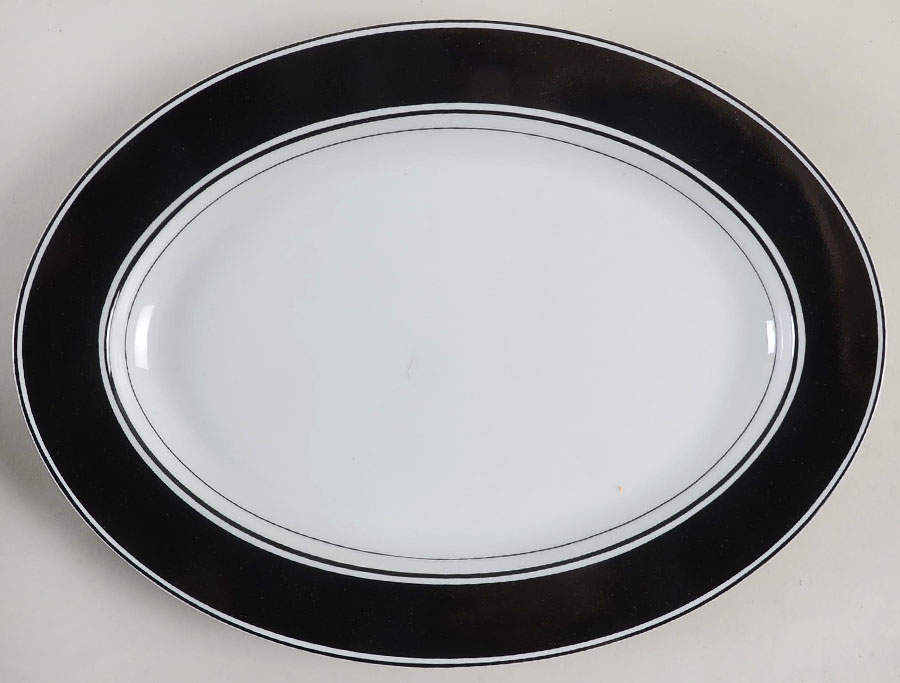 Rondelet Noir 14" Oval Serving Platter by Fitz & Floyd-1