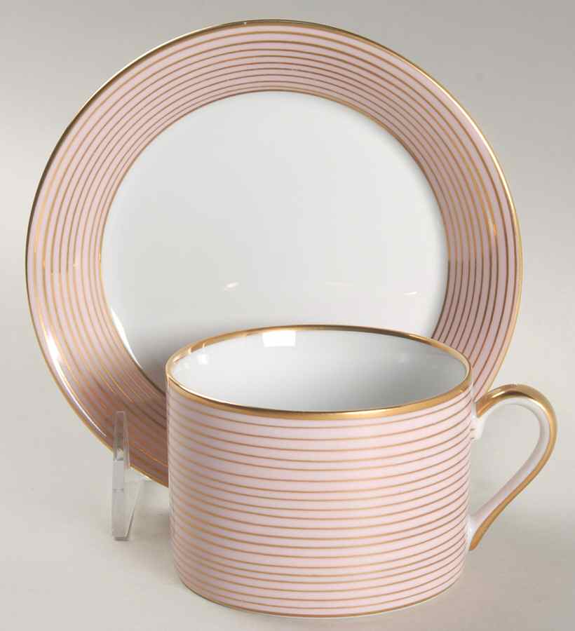 Rondelle Pink Flat Cup & Saucer Set by Fitz & Floyd-1