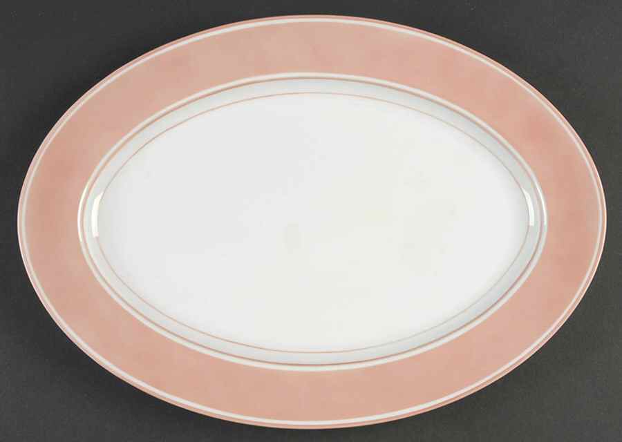Rondelet Peach (White Background) 14" Oval Serving Platter by Fitz and Floyd-1
