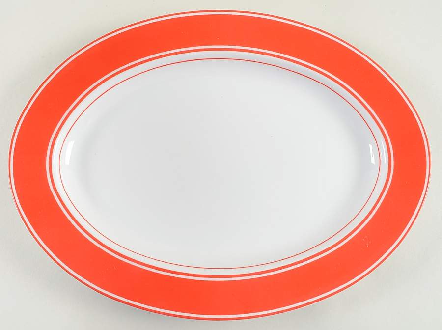 Rondelet Rouge (Red) 14" Oval Serving Platter by Fitz & Floyd-1