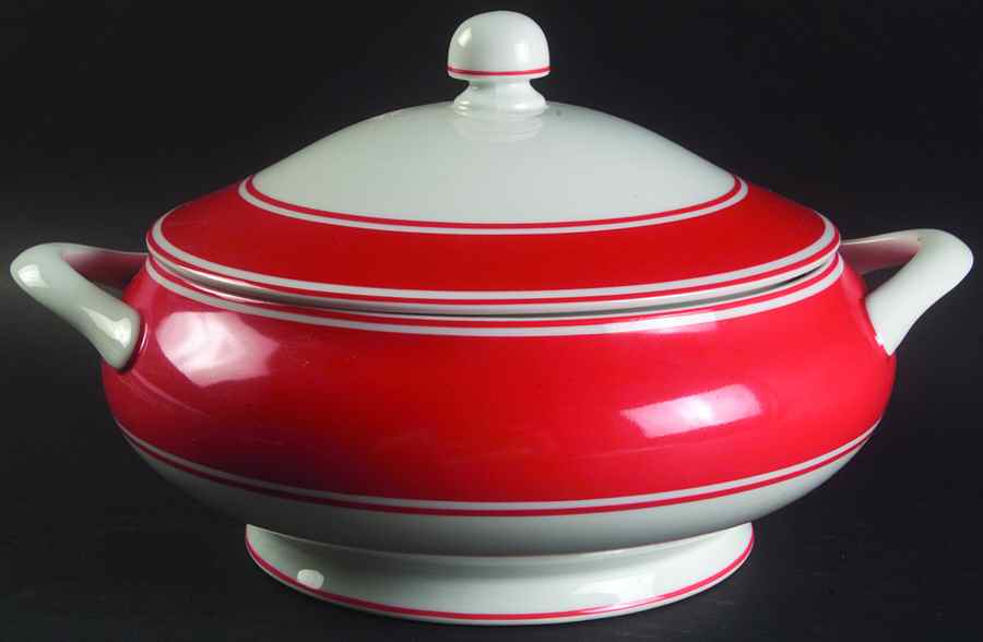 Rondelet Rouge (Red) Round Covered Vegetable by Fitz & Floyd-1