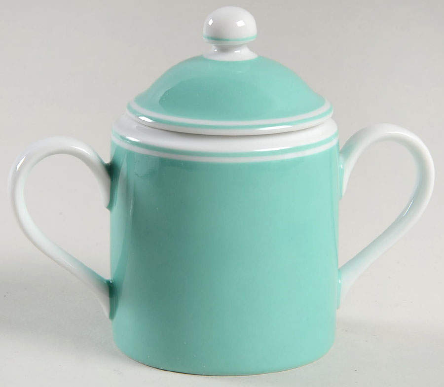 Rondelet Turquoise Sugar Bowl & Lid by Fitz & Floyd-1