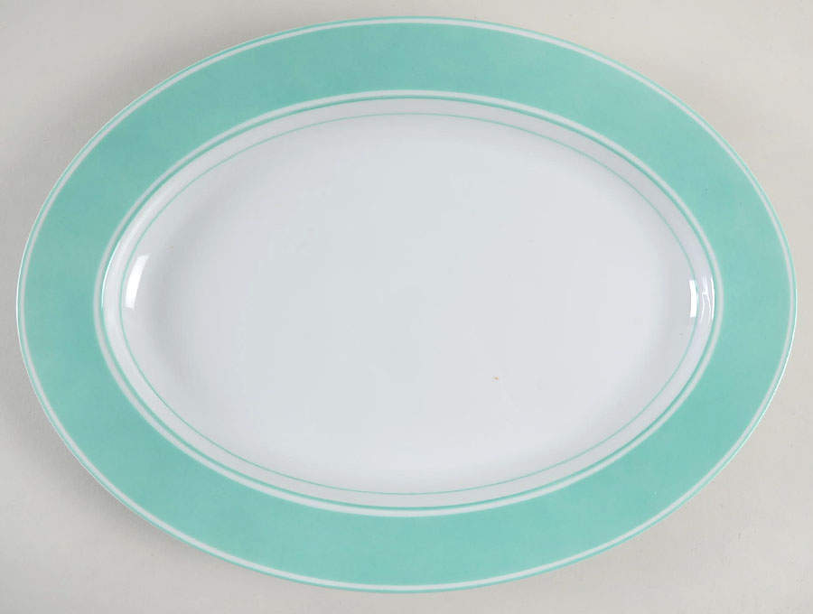 Rondelet Turquoise 14" Oval Serving Platter by Fitz & Floyd-1