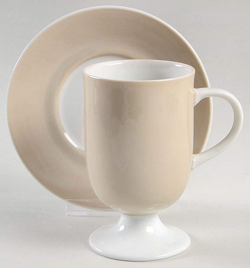 Rondelet Taupe Footed Cup & Saucer Set by Fitz & Floyd-1