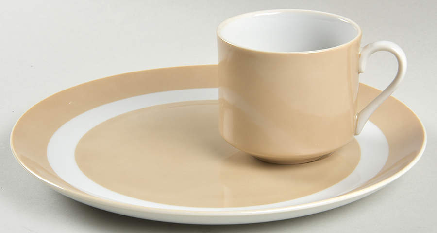 Rondelet Taupe Snack Plate & Cup Set by Fitz & Floyd-1