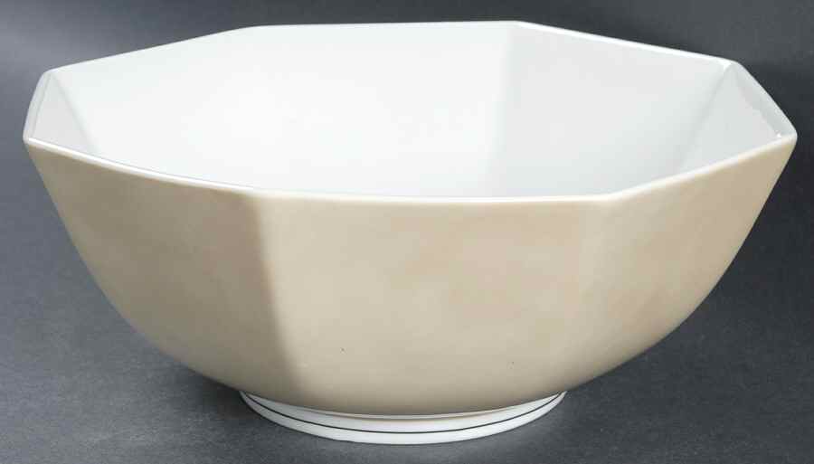 Rondelet Taupe 8" Octagonal Vegetable Bowl by Fitz & Floyd-1