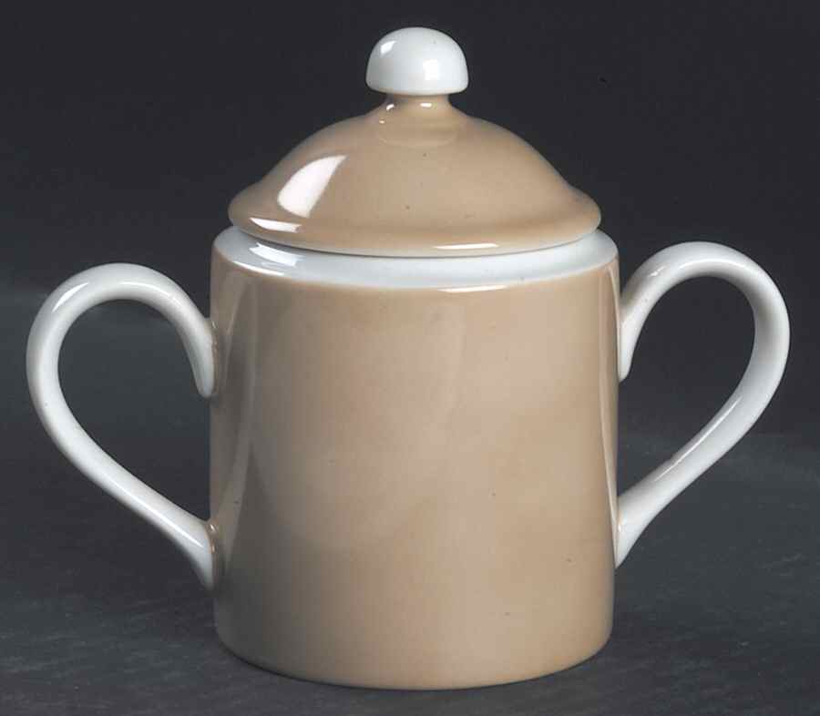 Rondelet Taupe Sugar Bowl & Lid by Fitz & Floyd-1