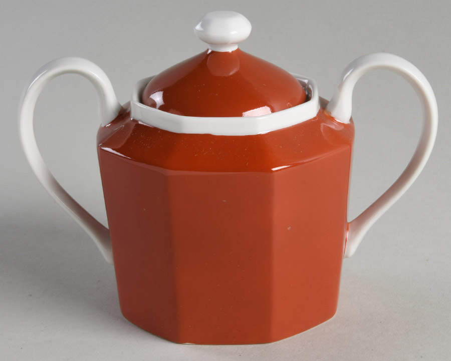 Rondelet Terra Cotta Sugar Bowl & Lid by Fitz & Floyd-1