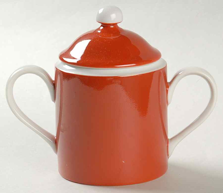 Rondelet Terra Cotta Sugar Bowl & Lid by Fitz & Floyd-1